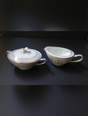 RARE Vintage Noritake 5545 Sugar Bowl/Lid and Creamer